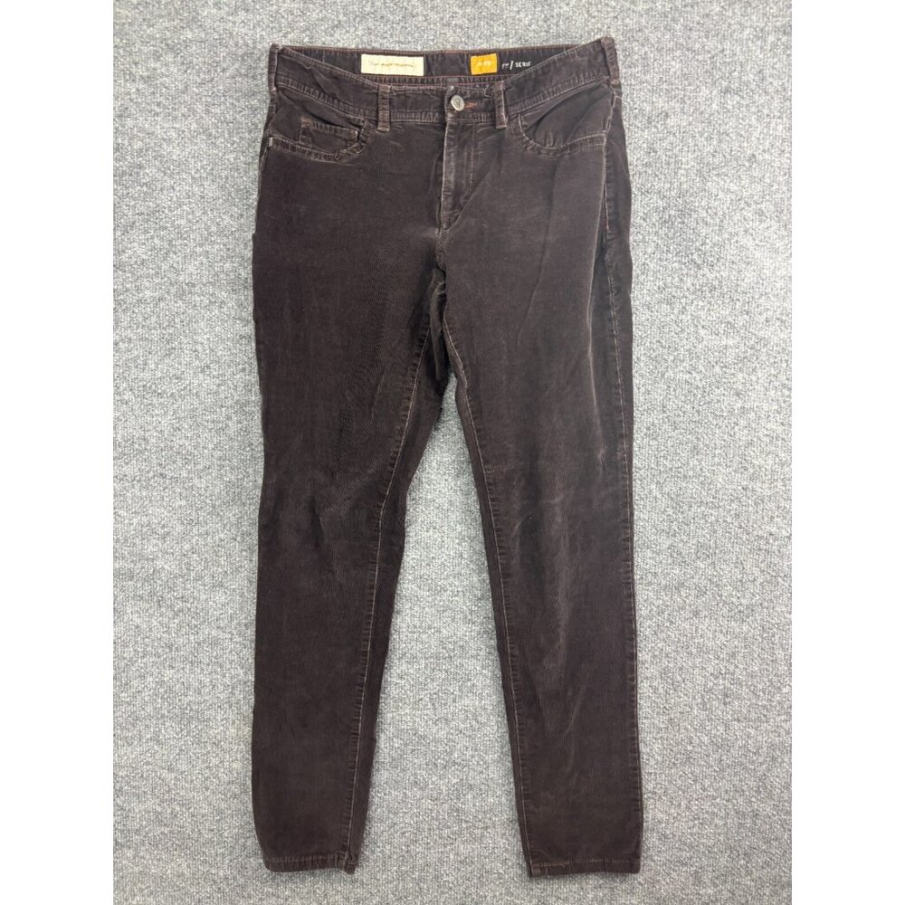 Pilcro and Letterpress Serif Pants Women's 29 Brown Corduroy Skinny Mid Rise